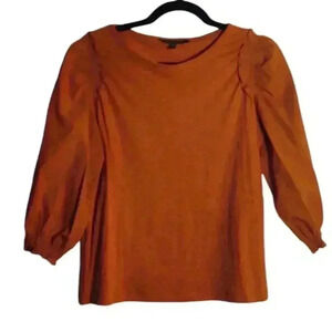 BANANA REPUBLIC Smocked Sleeve Top in Pumpkin Spice Size Xsmall